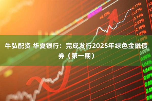 牛弘配资 华夏银行：完成发行2025年绿色金融债券（第一期）