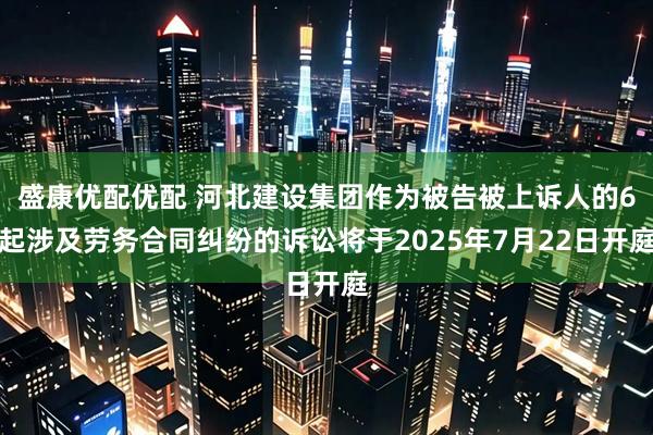 盛康优配优配 河北建设集团作为被告被上诉人的6起涉及劳务合同纠纷的诉讼将于2025年7月22日开庭